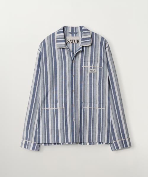 

[Setter] Homewear Stripe Open Collar Shirt [Shipped from Korea] 100% Authentic S