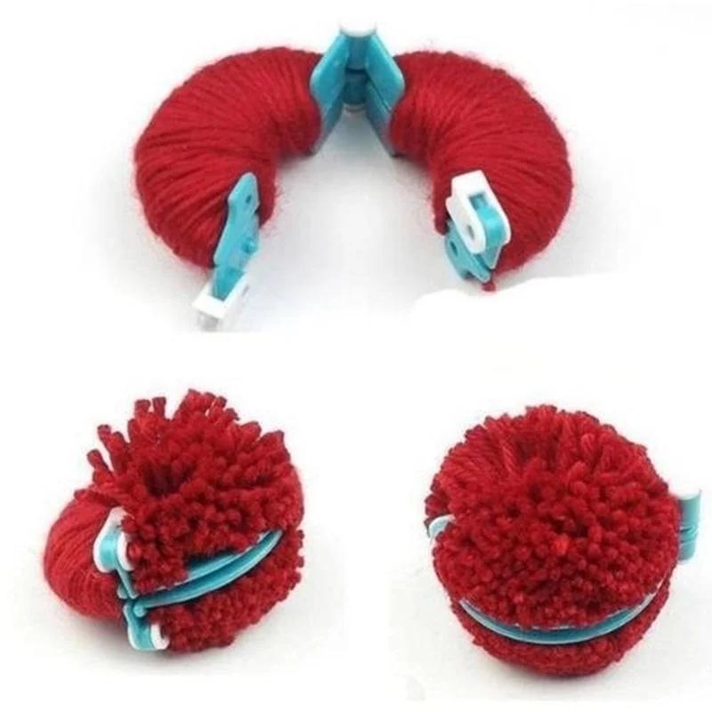 DIY Craft Supplies Maker Knitting Tools 8PCS 4 Sizes Fluff Ball Weaver PomPom Maker Knitting Loom Kit Kids