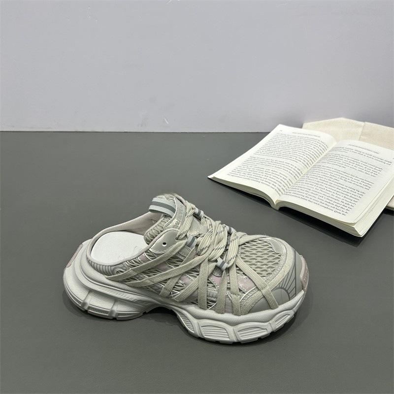 Wear Thick-soled Leather Bag Head Drag Women's Summer New Single-web Breathable Yellow Spider Strap Casual Shoes