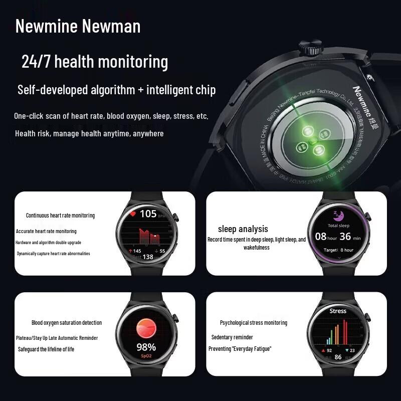 Newmine NM-IS001 Bluetooth Call Smartwatch with Health Monitoring (CN Version)