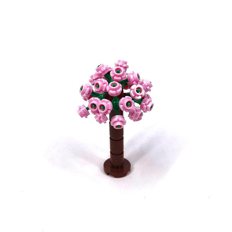 Assemble small pellet flower ball tree house wedding city street scene hydrangea building block toy