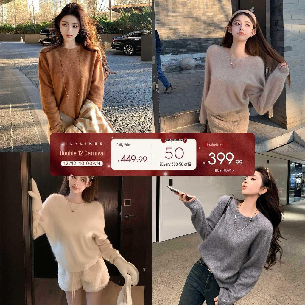 High-End Mulberry Silk Cashmere Brushed Knitwear - Quiet Luxury Style