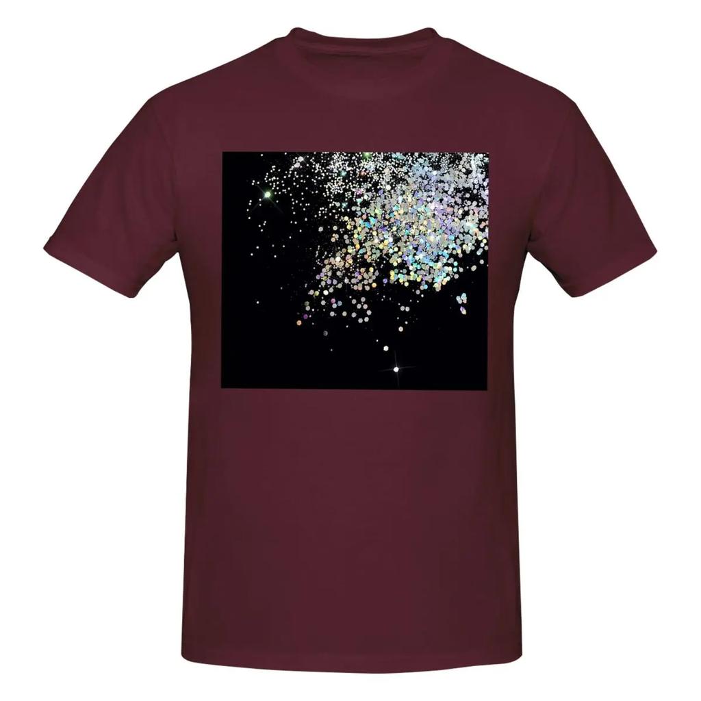 100 Cotton Black And Holographic Sparkle Tshirt Unisexs Funny Oversized T Shirt Unisex Round Neck Summer Shirts Tops S6xl