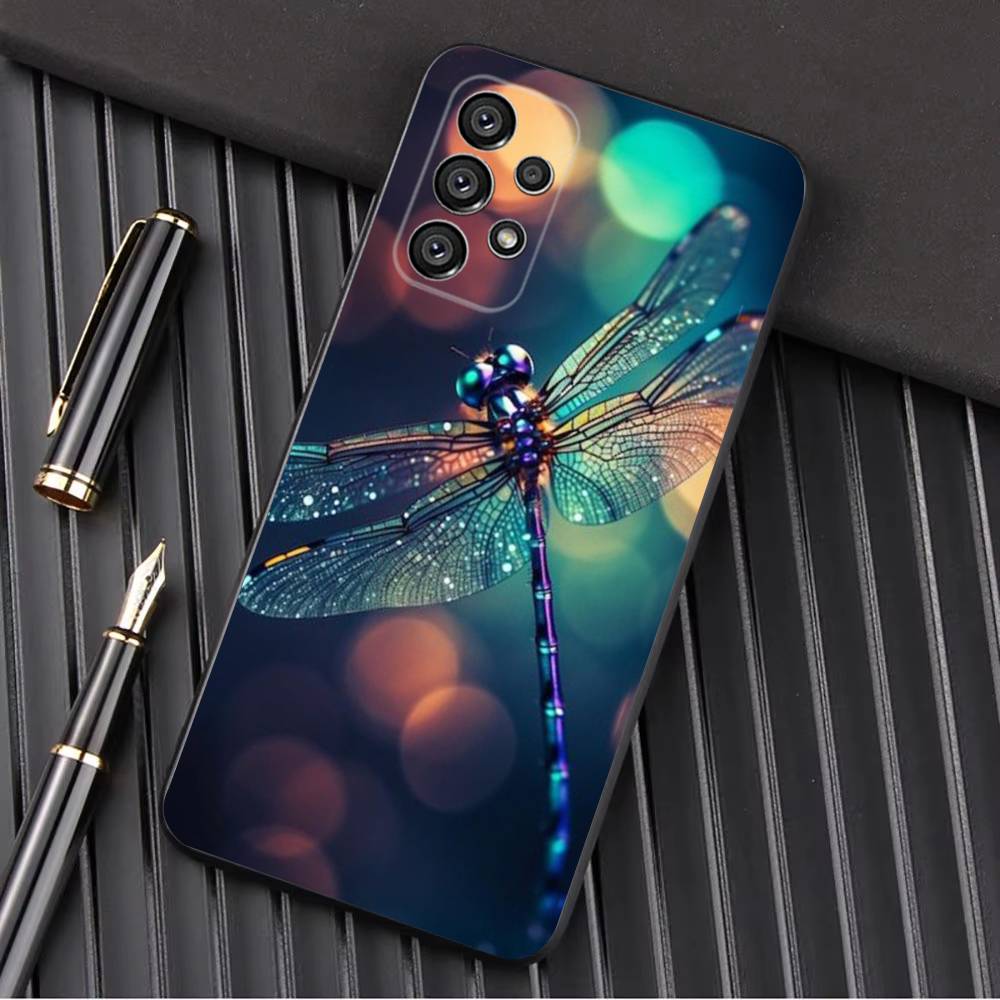Dragonfly Animal Phone Case For Samsung Galaxy A13,A21s,A22,A31,A32,A52,A53,A71,A80,A91 Soft Black Shell