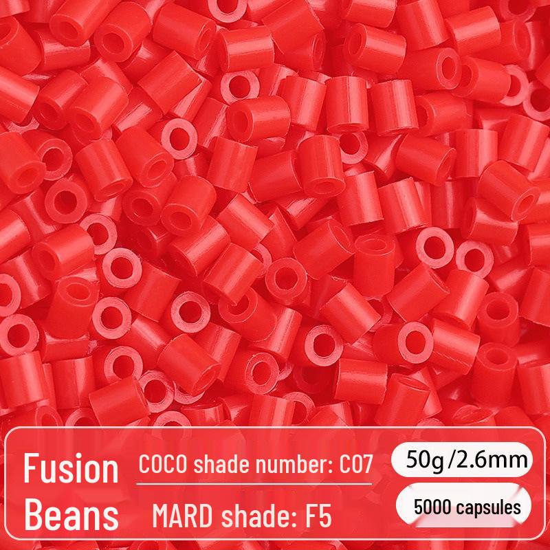 2.6mm High-Quality Fuse Beads Refill Pack: Black, White, Transparent, Red, Skin Colors
