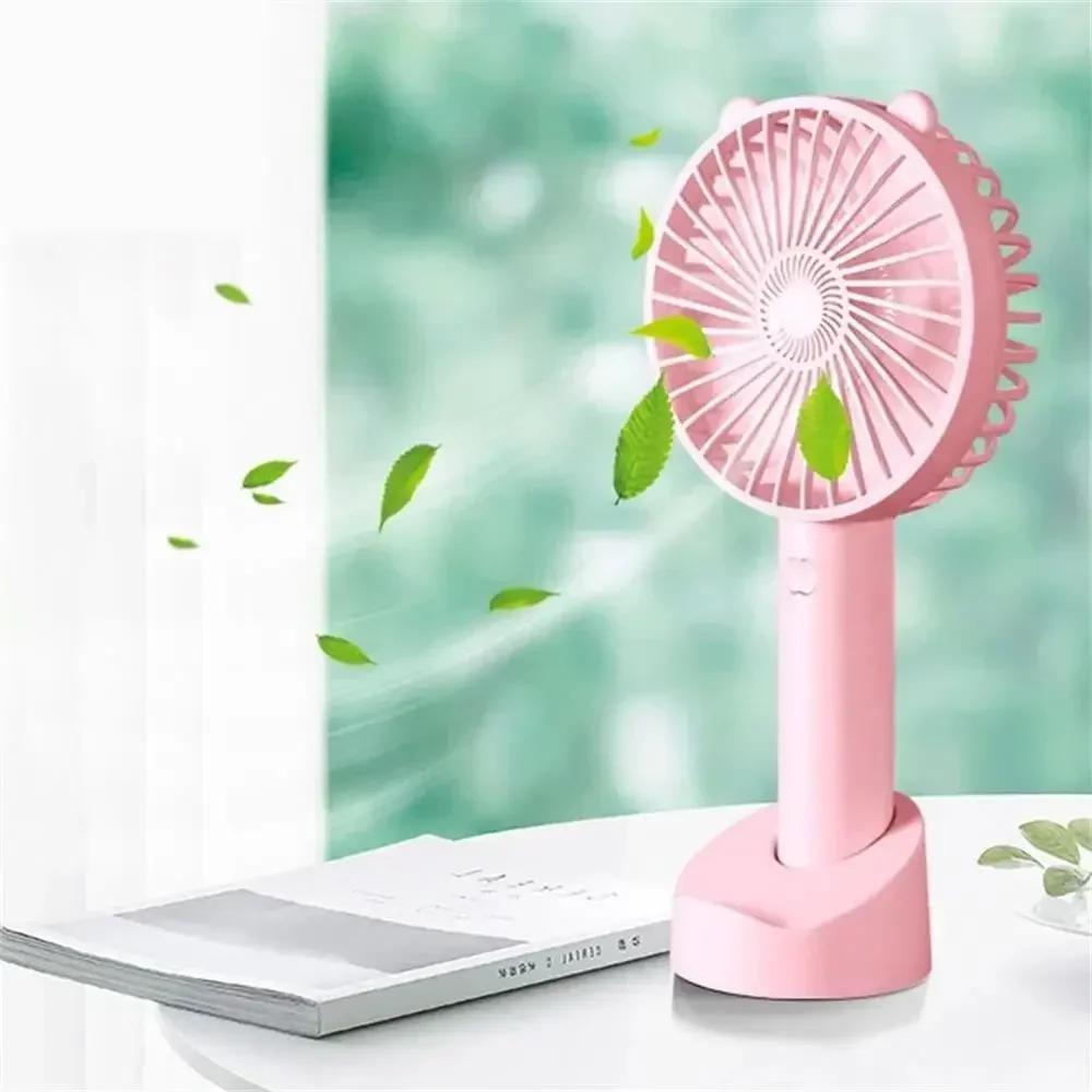 USB Mini Handheld Fan Cooler Portable Small Charging Fan Mini Desktop Charging Silent Dormitory Office Student Gift Long-lasting