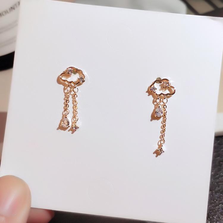 

Асимметричные серьги в виде полых облаков с инкрустированными бриллиантами, женские серьги-подвески в стиле холодного фэншуй