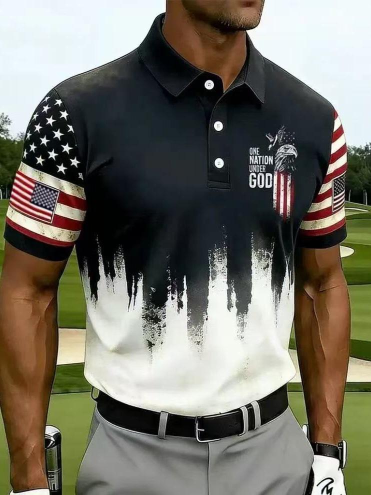 2026 Independent Station Summer Men's Casual Lapel POLO Shirt 3D Digital Printing Men's Outdoor POLO Shirt