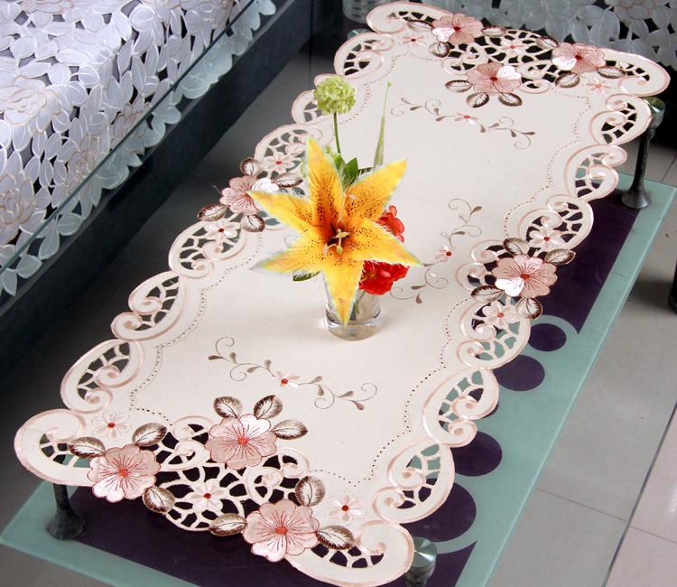 Waschbare Stoff-Tischdecke im Landhausstil mit Stickerei & Runde Klimaanlagenabdeckung