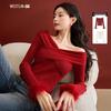 Westlink Dames Frans Stijl Off-Shoulder Gebreide Trui