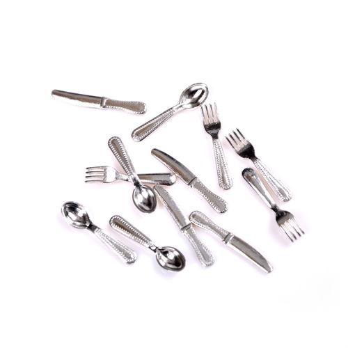 

12pcs Mini Dollhouse Miniature Scene Model Doll House Accessories Knife And Fork серебряный