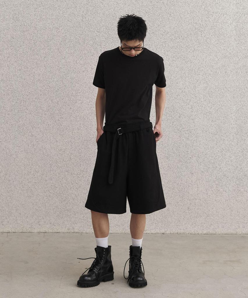 SENTAIR Belted Bermuda Wide Pants_Black