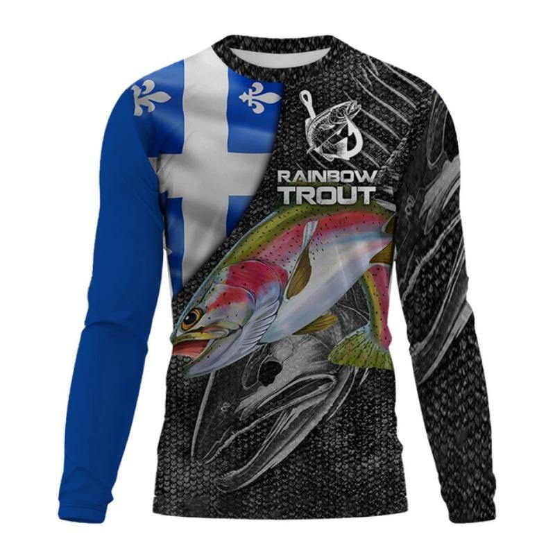 2024 Herren Angelshirt UV-Schutz Rundhals-Top, UPF50+ Herren Langarm Angelshirt/Sommer Outdoor-Sport Herrenbekleidung