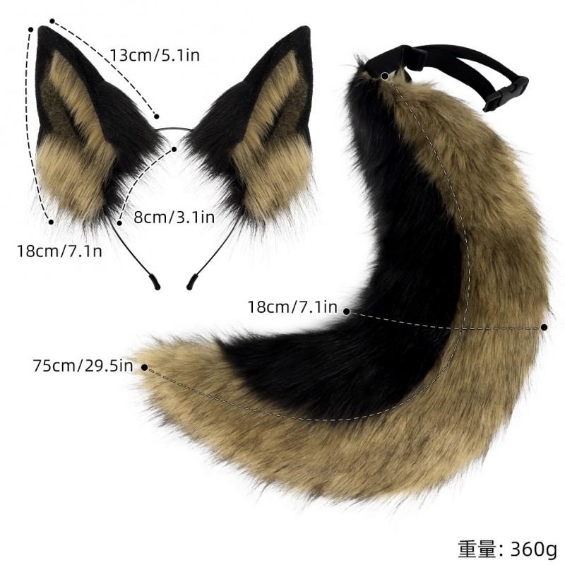 Wolf Ear Headband Tail Prop Set Cosplay Costume Accessory Anime Party Halloween Festival