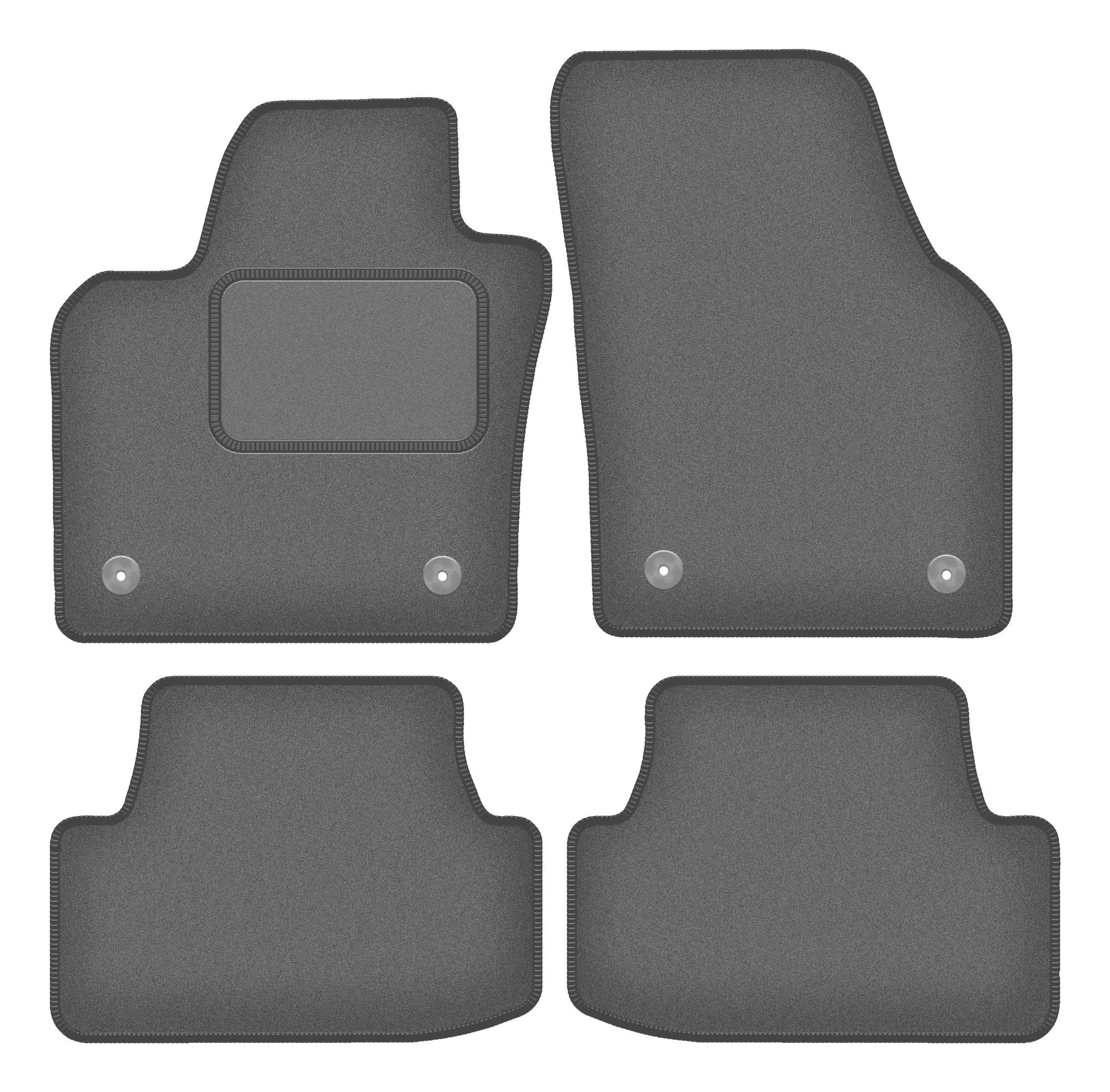 Velour graphite car mats for: Volkswagen Polo VI hatchback (2017-)
