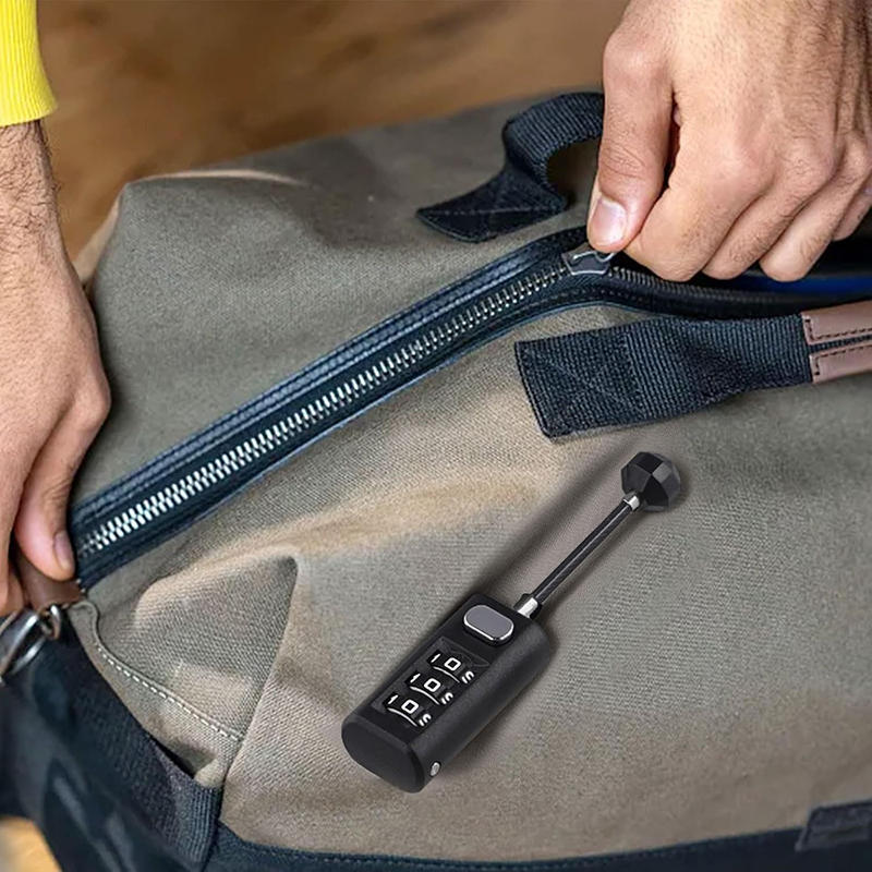 Creative Luggage Zipper Padlock 3 Digit Password Lock Mini Portable Travel Backpack Resettable Coded Lock Dormitory Cabinet Lock