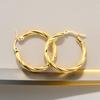 Twisted Hoop Earrings for Women Gold Color Earing Minimalist Fashion Trend Wholesale Stainless Steel Jewelry Tarnish Free KAE315