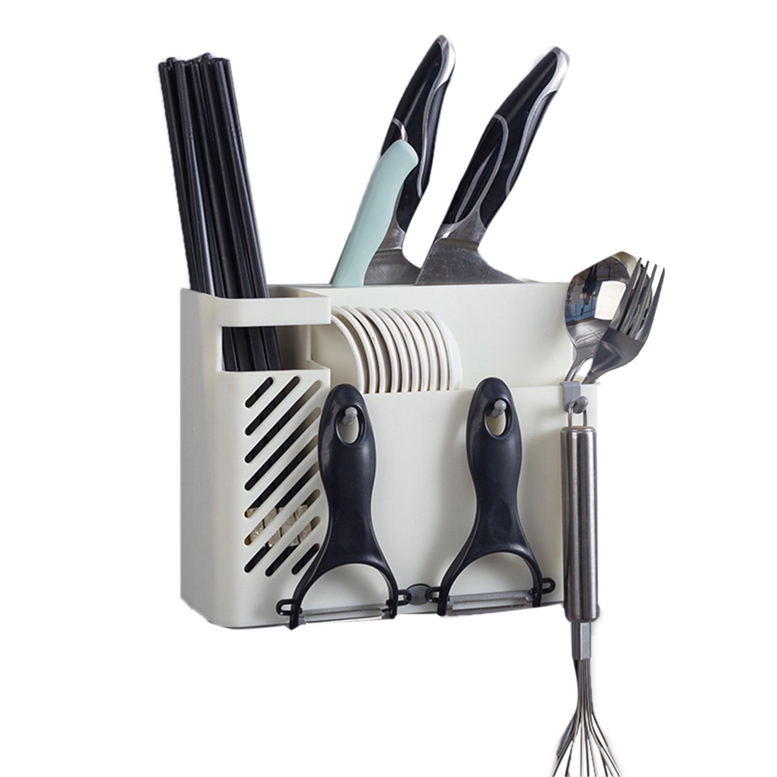 

Подставка для столовых приборов Многофункциональная настенная сушилка для палочек для еды для дома и кухни Темно-синяя белый