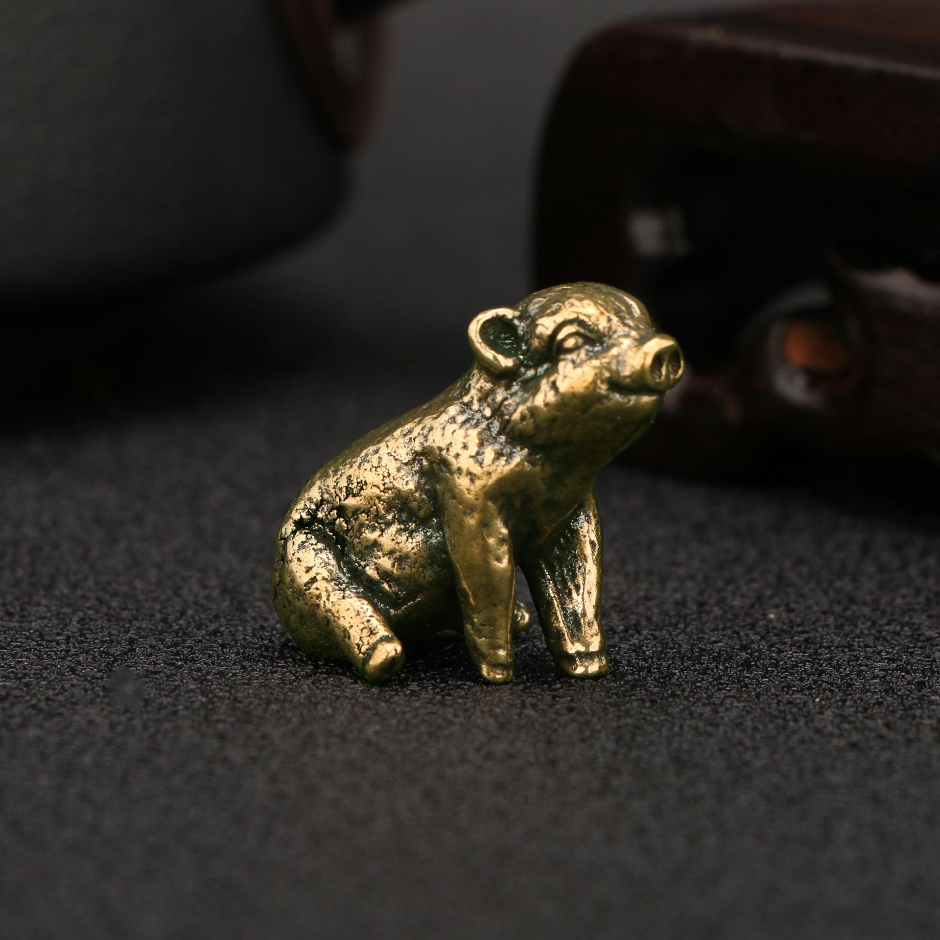 

Латунное украшение Счастливый маленький поросенок Ретро Зодиак Поросенок Медная металлическая фигурка Винтажный домашний декор Офисное украшение Сувенирные подарки