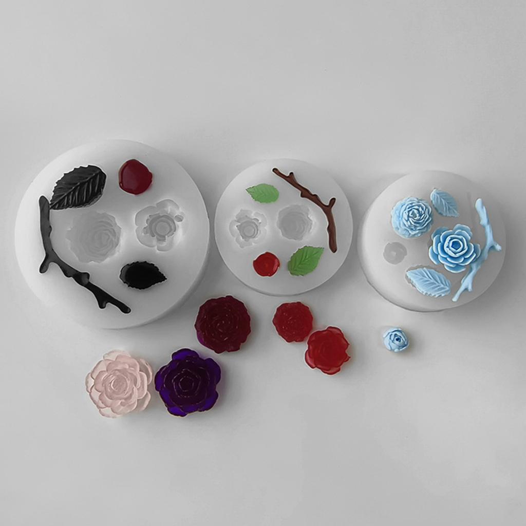 Diy Handmade Products Rose Flower Ornament Silicone Mold Scented Gypsum Ornaments Drop Glue Resin Mold for Decoration