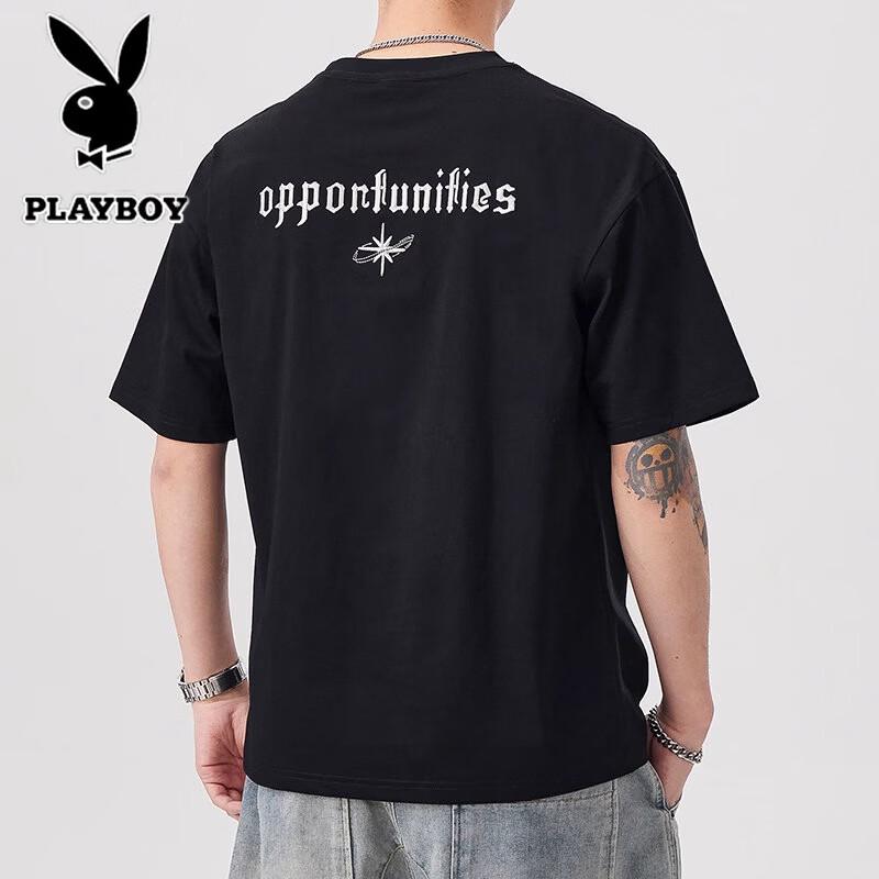 PLAYBOY Men s Cooling Cotton Crew Neck T-Shirt 5XL