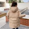 Winter Neue Koreanische Version von Lockerer Kapuzen-Baumwolljacke Damen Große Tasche Lange Daunen-Baumwolljacke Mantel Baumwolljacke.