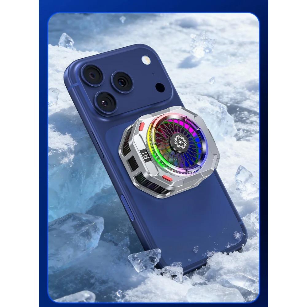 Semiconductor Phone Cooler 30W Powerful Cooling Smart Temperature Control 5 Adjustable Modes RGB Lights Extreme Cooling