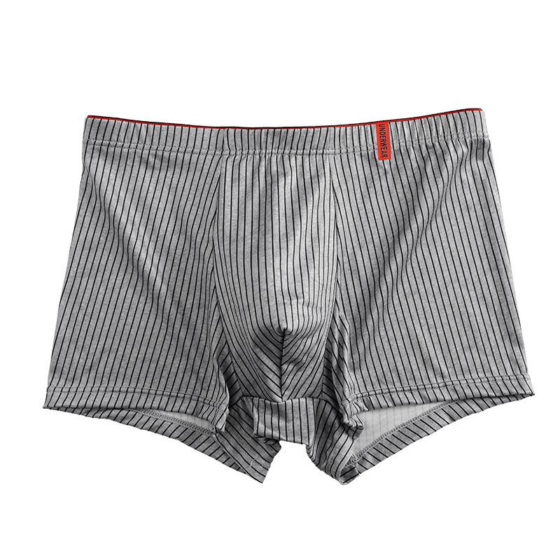 Men s Striped Soft Breathable Boxer Briefs L (80-100 kg)