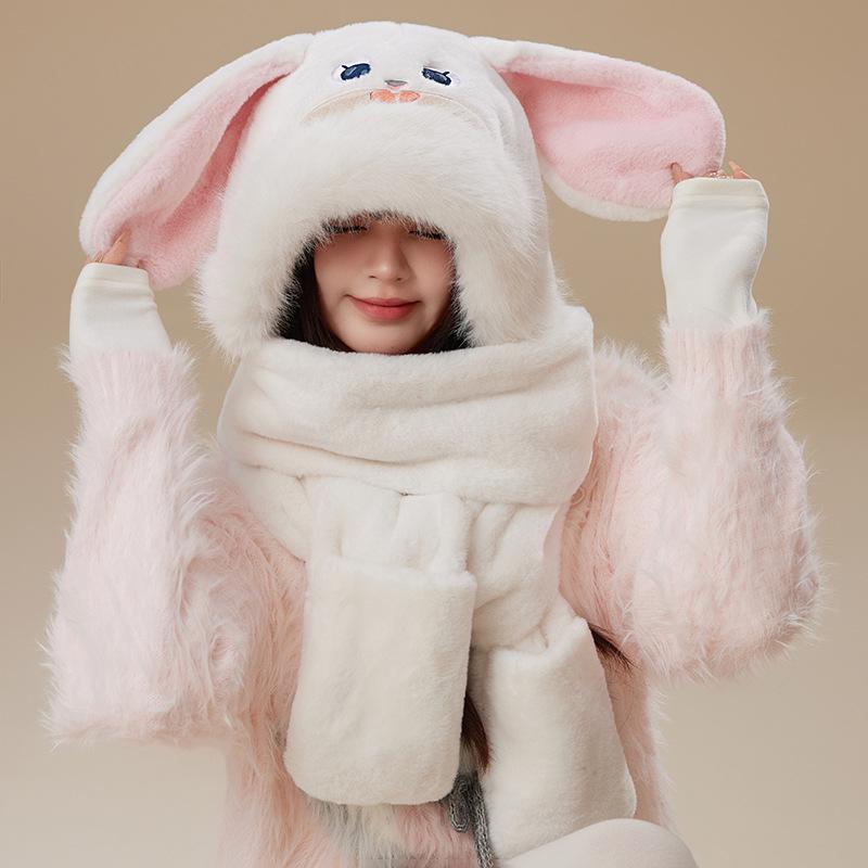 Zootopia Judy Rabbit Winter Warm 3-Piece Set: Plush Hat, Scarf, and Gloves