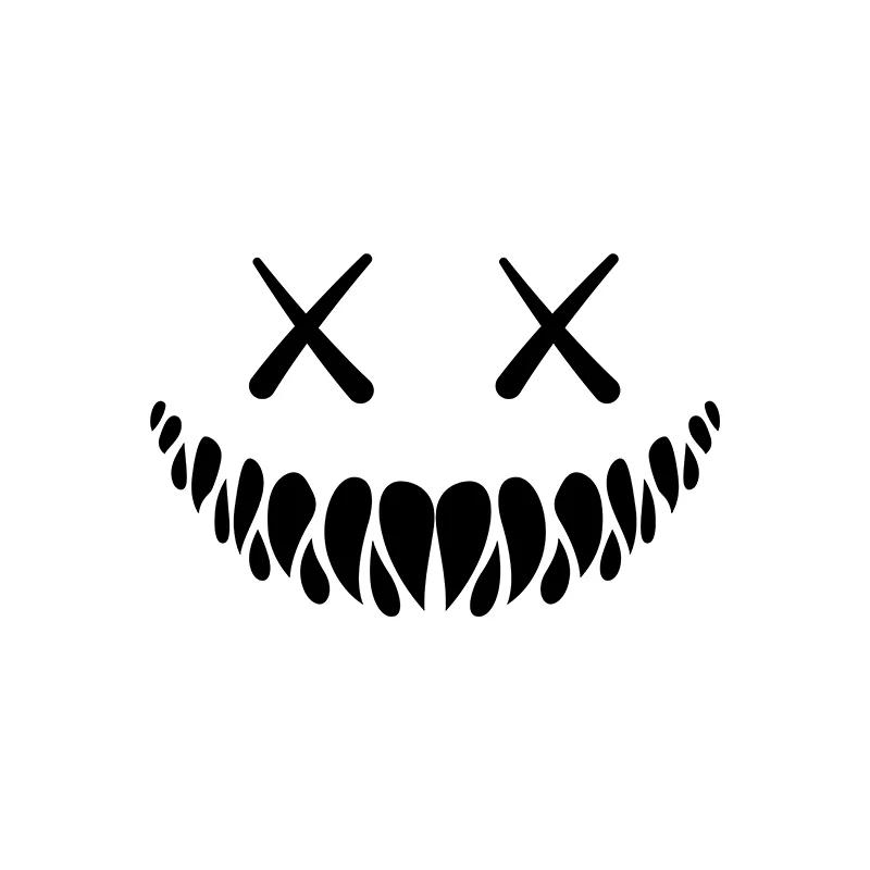 Demon Smiling Face Car Stickers for Rear Windshield Motorcycle Decoration Car Stickers Waterproof Colorful Reflective Sticker