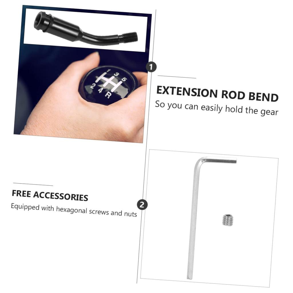 Iplusmile Gear Rod Accessories Universal Shifter Extension Shift Lever Extension Gear Shift Extension Car Shifter Extension Aluminum Alloy Black