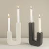 Top Quality Silicone Candle Holder Mold Crystal Mirror Epoxy Resin DIY Mould for Cement Gypsum Arched Candlestick Home Decor