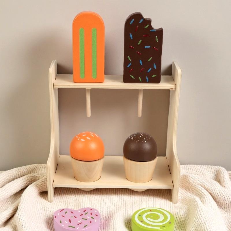 Children's Wooden Ice Cream Stand Playhouse with Popsicle Toys (CE CPC Certified)