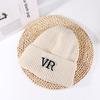 Letter Wool Hat Korean Version Versatile Knit Hat for Women Fashion Autumn and Winter Warm Face Showing Small Ear Protection Cold Hat Trendy