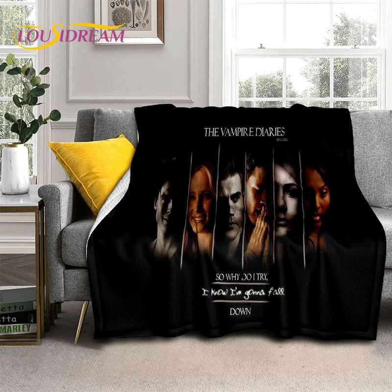 3D Latest The Vampire Diaries Damon Salvatore Soft Flannel Blankets,Throw Blanket Comfortable Blanket for Beds Sofa Home Bedroom