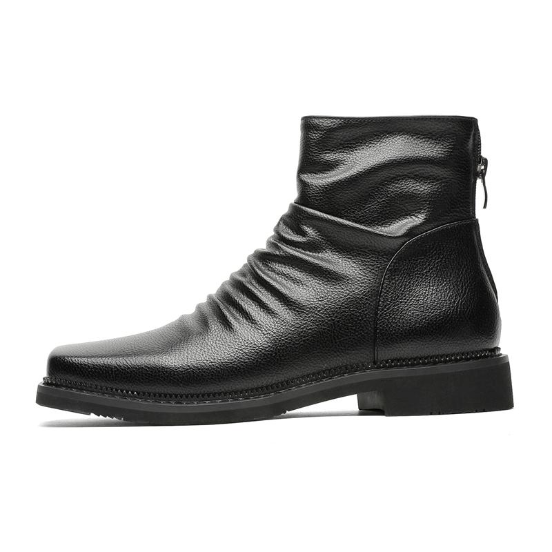 Fashion High Quality Ankle Boots Men Leather Winter Vintage Soft Leather High Top British Style Zipper Wedding Dress Business Mens Boots
