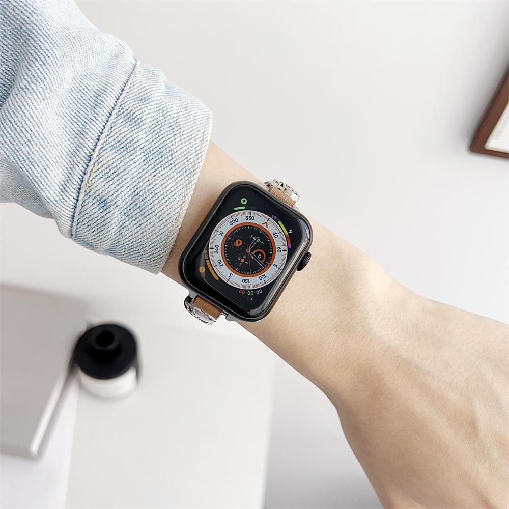 Calfskin Genuine Leather Watchband 38mm 40mm 41mm for iwatch 8 7 6 5 4 3 SE Replace Wrist Strap 42mm 44mm 45mm for Apple Watch