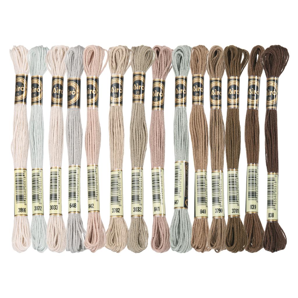 14 Skeins Embroidery Floss Cross Stitch Thread Polyester Embroidery Threads Bracelets String for Cross-Stitch Hand Embroidery