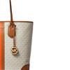 Michael Kors Mk Eva Monogram Logo Stripe Color Block Leather Tote Bag Women tote White 30T9GV0T7B830