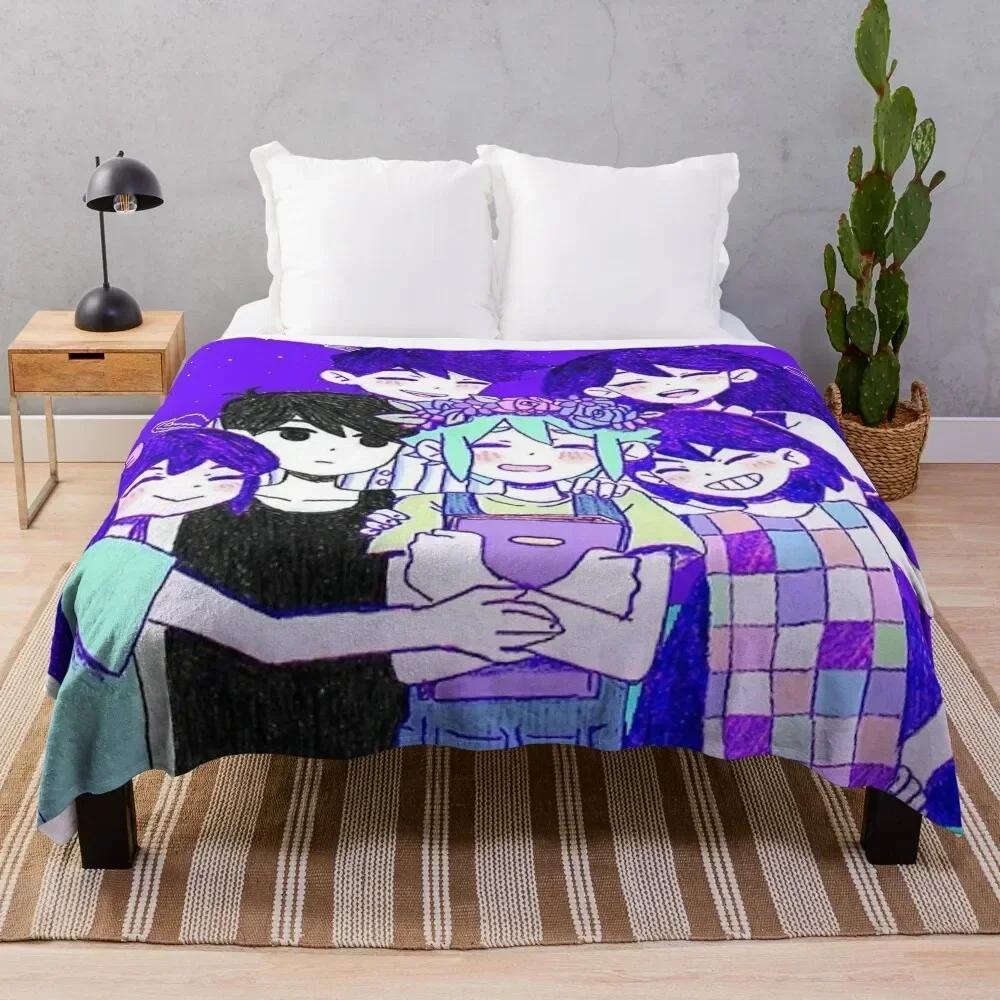 Omori Character II Throw Blanket Flannel Fabric Giant Sofa Blankets 75X95CM