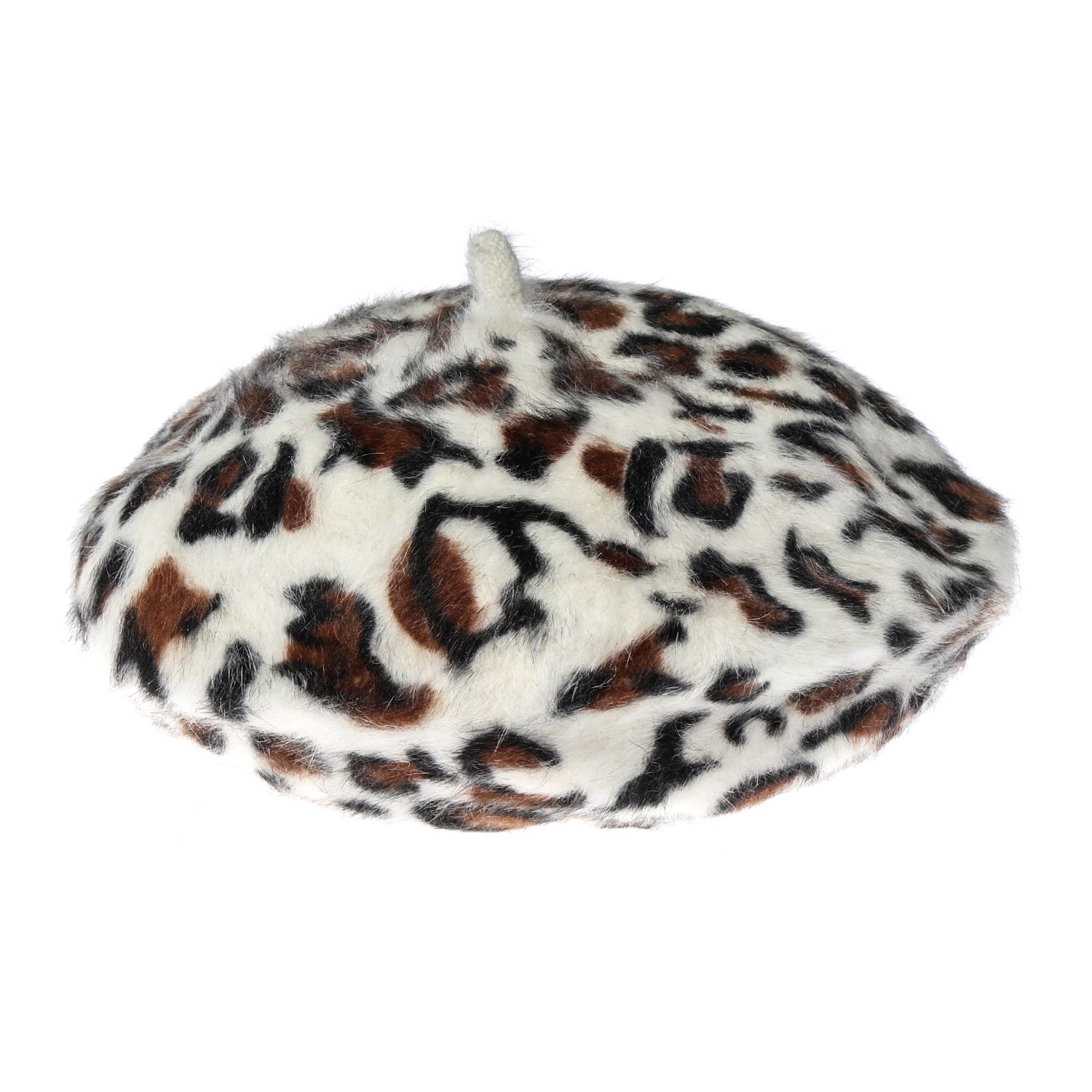 

French Style Soft Beanie Hat French Hat Berets for Women Beret Leopard Print Hat белый