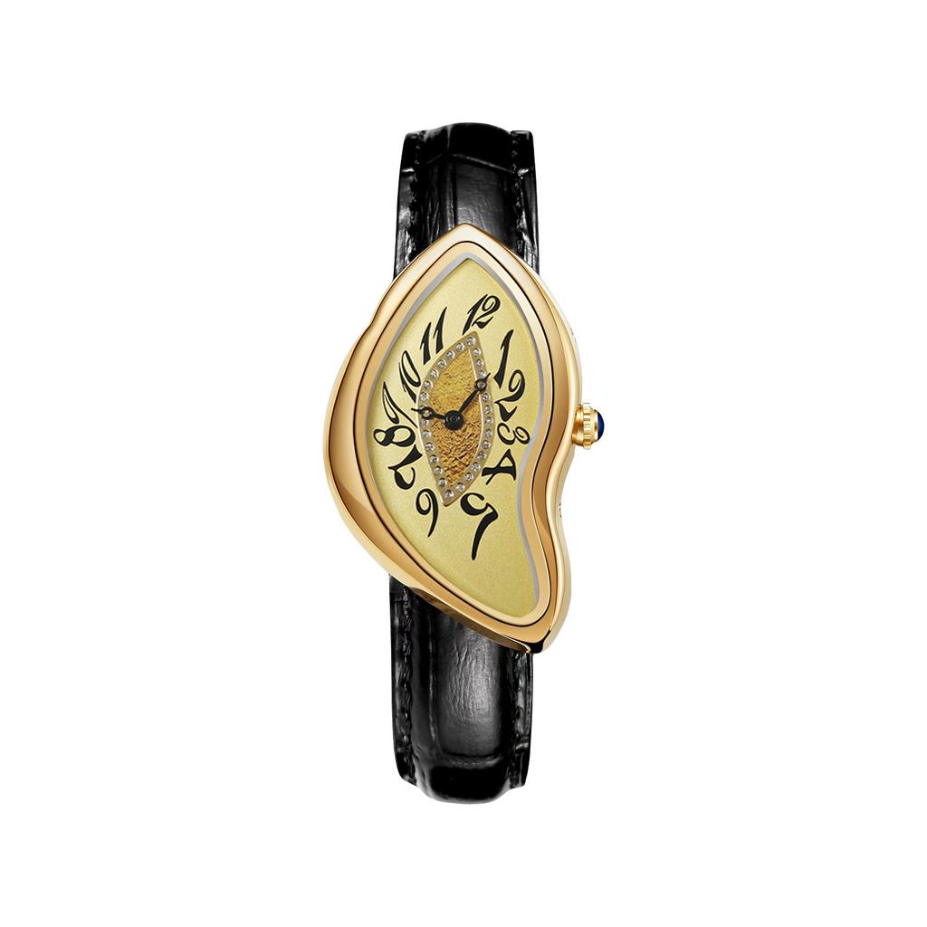 New Shape Quartz Men's Watch Y2k Style Twisted Case 2025 Trendy Personalized Niche Design Watch Leather Waterproof Watch Clock