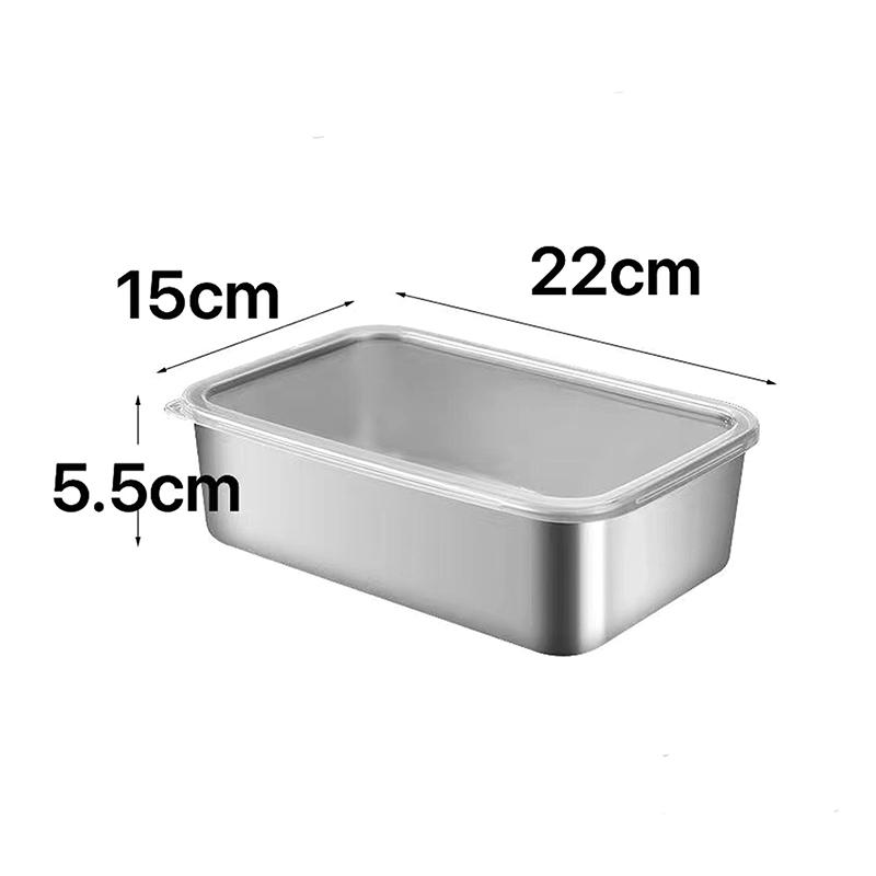Stainless Steel Refrigerator Meat Storage Box Food Storage Containers With Lid Refrigerator Organizer Container Kitchen Storage