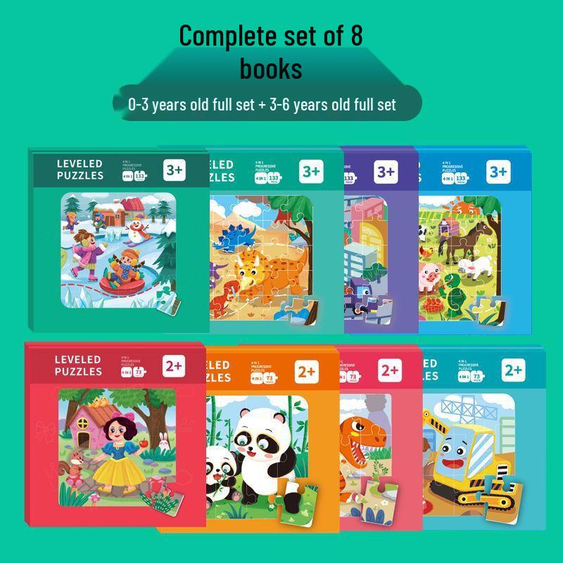 Chengchen Kids  4-in-1 Magnetic Early Learning Puzzle Set (8 Books)