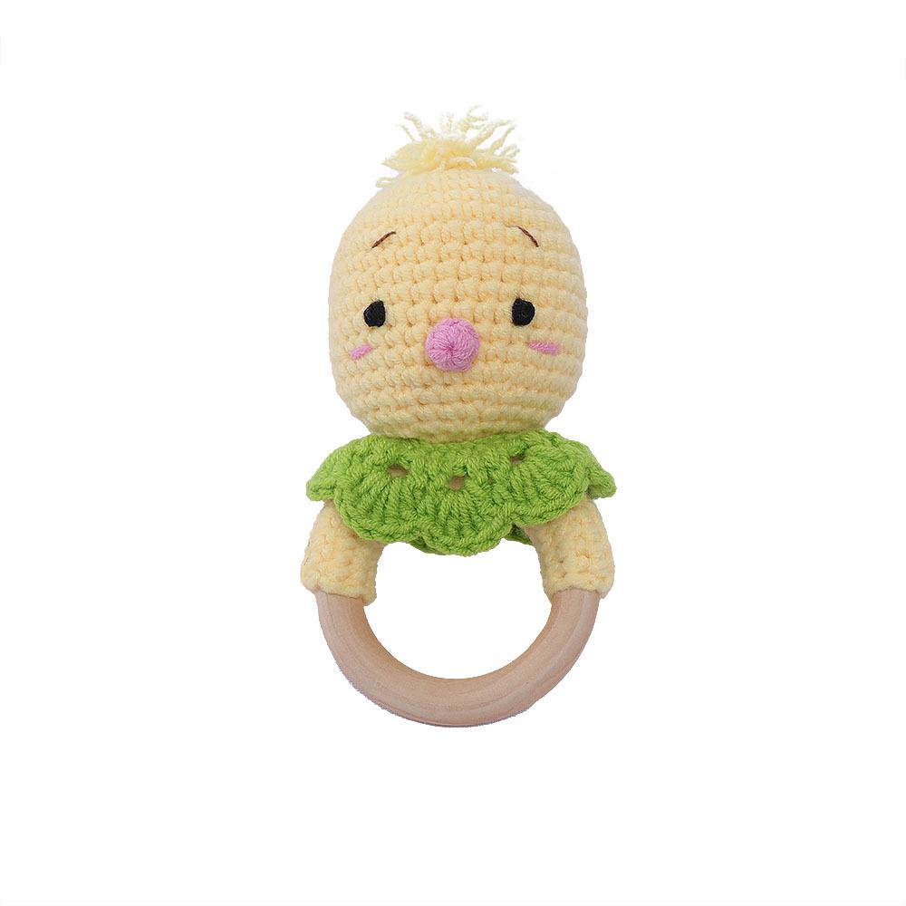Handmade Crochet Animal Rattle Dolls with Sound for Babies