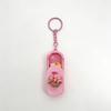 Waterproof Keychain Pill Organizer Tulip Pattern Portable Compact Pill Case Small for Outdoor Activities Daily Medication Carry
