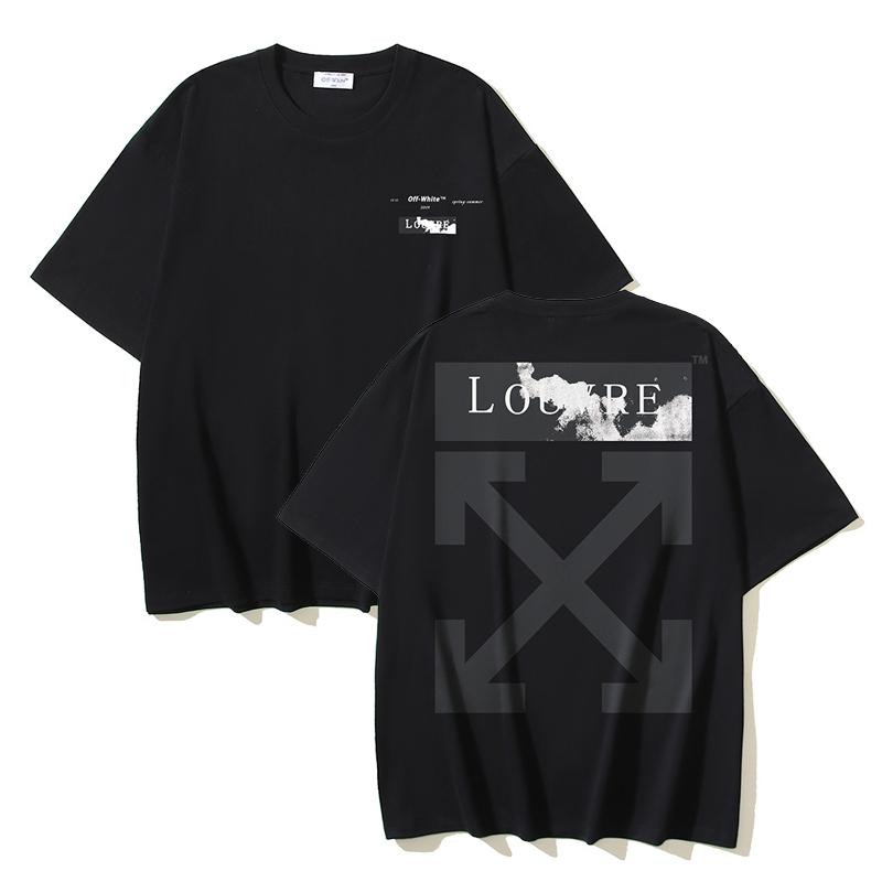 1181 Off-White 2025 Summer New White Cloud Letter Arrow Pattern Printed Short Sleeved T-shirt for Men and Women