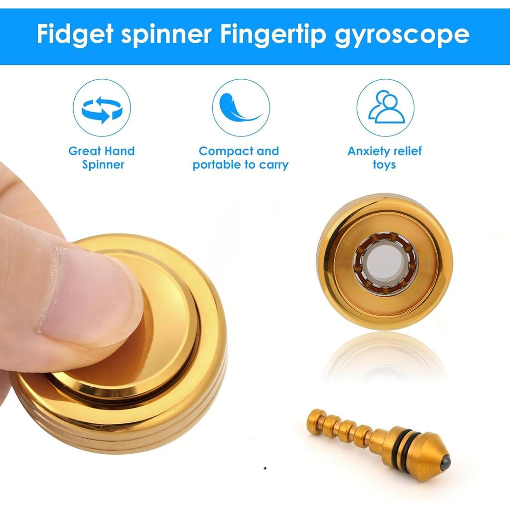 2 in 1 Metallkreisel Fidget Spinner für Erwachsene Kinder Präzisionsspielzeug Gyroskop Geschenk Edelstahl Keramikperle