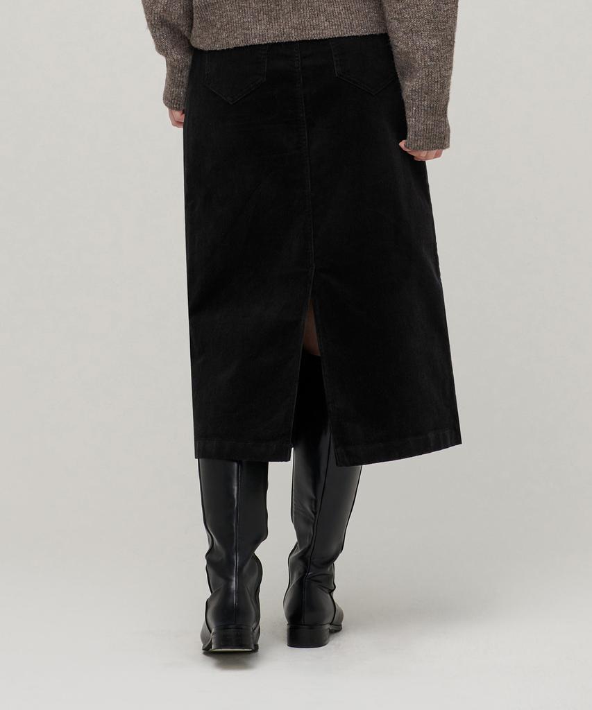 Musinsa Standard Woman Women'S Corduroy Midi Skirt [Black]