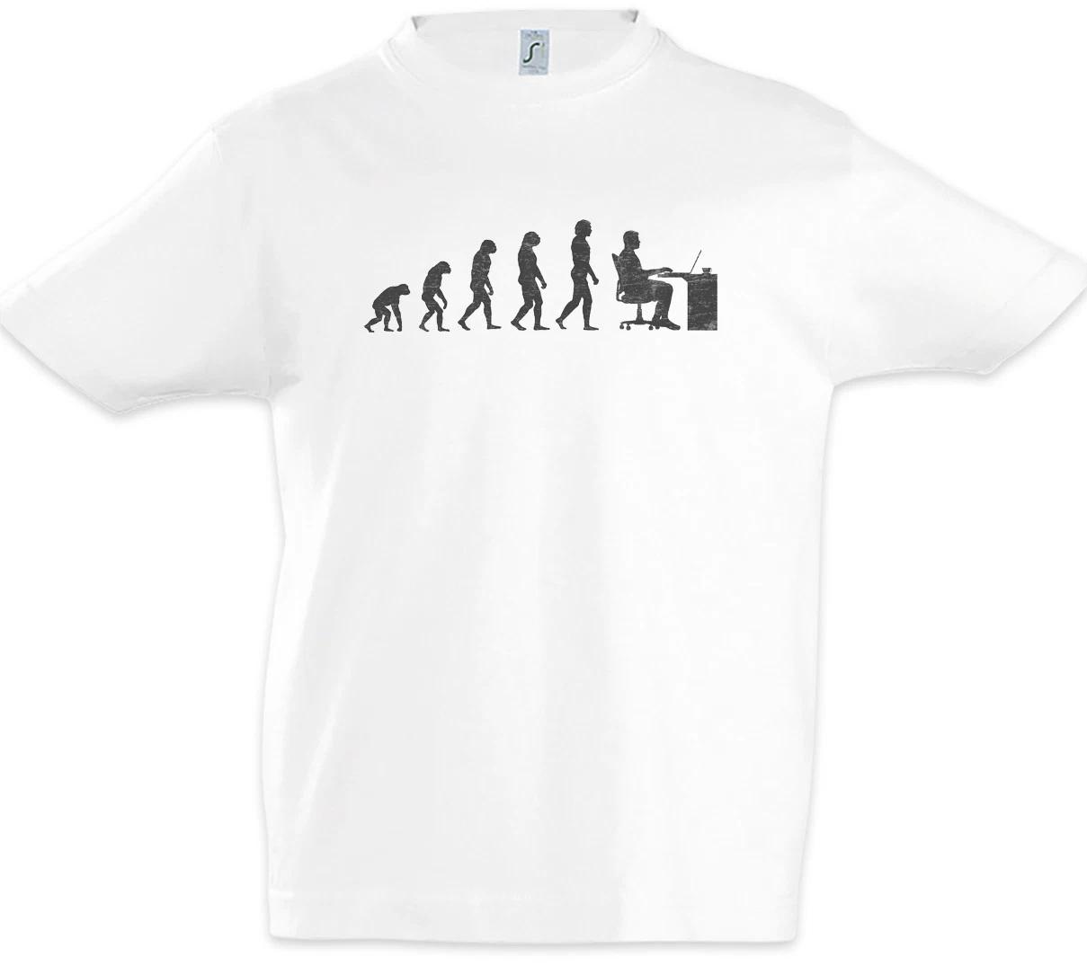 Office Evolution Boys kids boys T-Shirt Fun Geek Nerd Computer Science Scientist Gamer 100